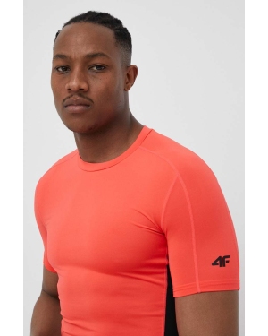 4F t-shirt treningowy kolor czerwony gładki