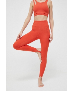 4F legginsy do jogi kolor pomarańczowy gładkie