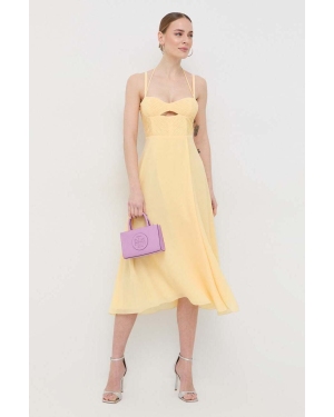 Patrizia Pepe sukienka kolor żółty mini rozkloszowana
