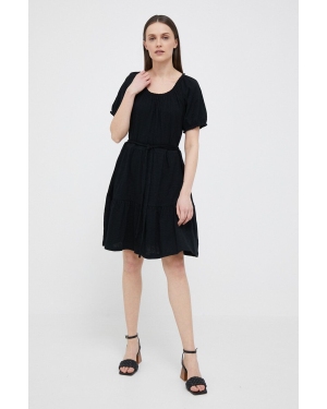 GAP sukienka bawełniana kolor czarny mini rozkloszowana