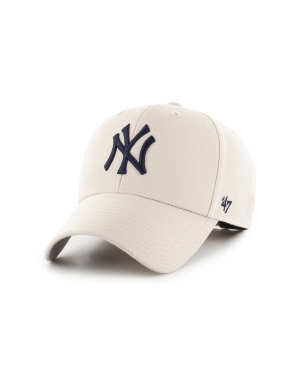 47brand Czapka z daszkiem MLB New York Yankees kolor beżowy z aplikacją
