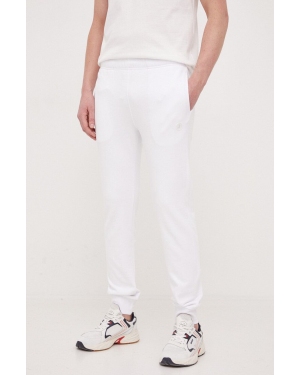 Save The Duck spodnie dresowe bawełniane kolor biały gładkie