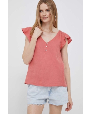 GAP bluzka bawełniana damska kolor czerwony gładka