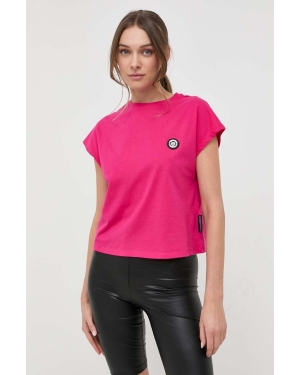 PLEIN SPORT t-shirt bawełniany kolor różowy