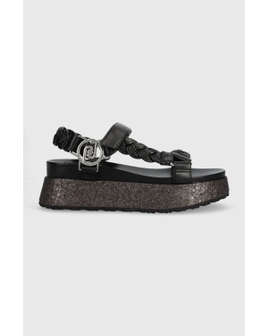 Liu Jo sandały FRIDA 20 damskie kolor czarny na platformie SA3021EX01422222