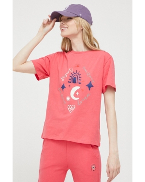 Femi Stories t-shirt bawełniany kolor różowy