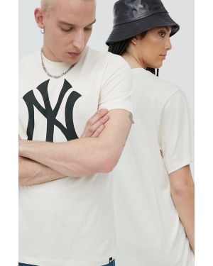 47brand t-shirt bawełniany MLB New York Yankees kolor beżowy z nadrukiem