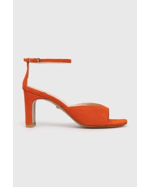 Baldowski sandały zamszowe kolor pomarańczowy