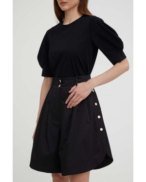 Answear Lab szorty bawełniane kolor czarny gładkie high waist
