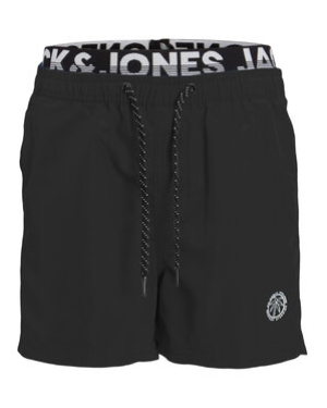 Jack&Jones Junior Szorty kąpielowe 12228535 Czarny Regular Fit