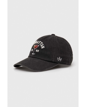 American Needle czapka z daszkiem bawełniana Manhattan kolor czarny z aplikacją