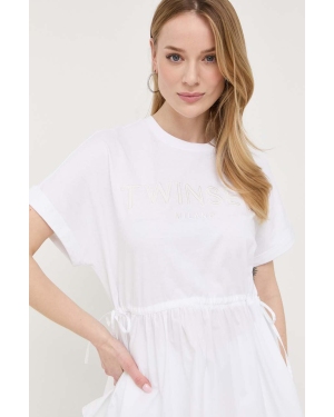 Twinset t-shirt bawełniany kolor biały