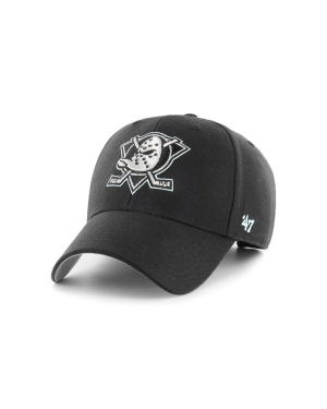 47brand czapka z daszkiem z domieszką wełny NHL Anaheim Ducks kolor czarny z aplikacją
