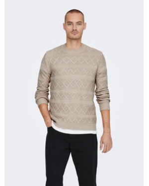 Only & Sons Sweter Wade 22023194 Beżowy Regular Fit