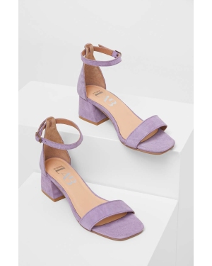 Answear Lab sandały zamszowe kolor fioletowy