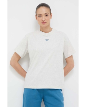 Reebok Classic t-shirt bawełniany kolor beżowy