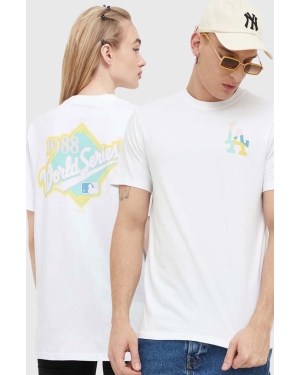 47brand t-shirt MLB Los Angeles Dodgers kolor biały z nadrukiem