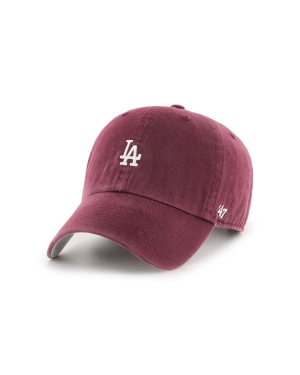 47brand czapka z daszkiem bawełniana MLB Los Angeles Dodgers kolor bordowy z aplikacją B-BSRNR12GWS-KMA