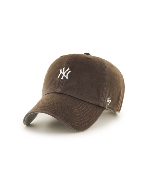 47brand czapka z daszkiem bawełniana MLB New York Yankees kolor brązowy z aplikacją