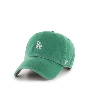 47brand czapka z daszkiem bawełniana MLB Los Angeles Dodgers kolor zielony z aplikacją B-BSRNR12GWS-KYA