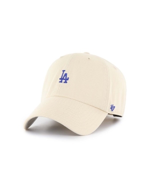 47brand czapka z daszkiem bawełniana MLB Los Angeles Dodgers kolor beżowy z aplikacją B-BSRNR12GWS-NTA