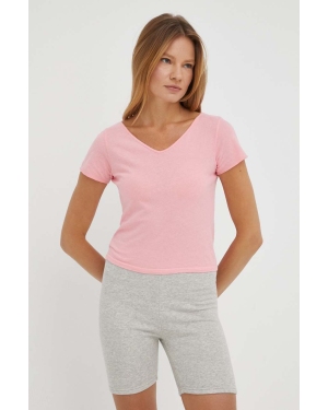 American Vintage t-shirt bawełniany kolor różowy