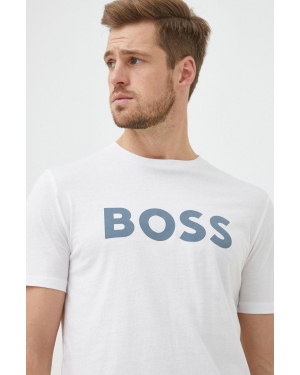 BOSS t-shirt bawełniany BOSS ORANGE 50481923 kolor biały z nadrukiem
