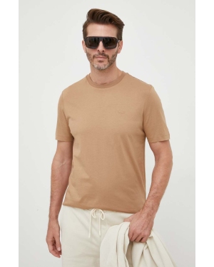 BOSS t-shirt bawełniany kolor beżowy
