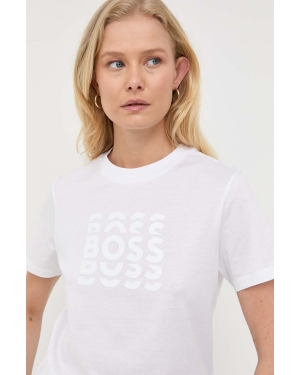 BOSS t-shirt bawełniany kolor biały
