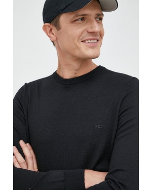 BOSS sweter wełniany męski kolor czarny