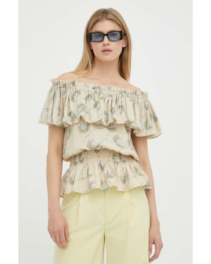 Bruuns Bazaar bluzka Oleander Edias damska kolor beżowy wzorzysta