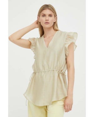 Bruuns Bazaar bluzka Zaria Gisla damska kolor beżowy gładka
