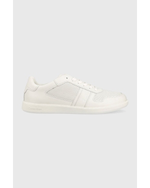 Calvin Klein sneakersy skórzane kolor biały