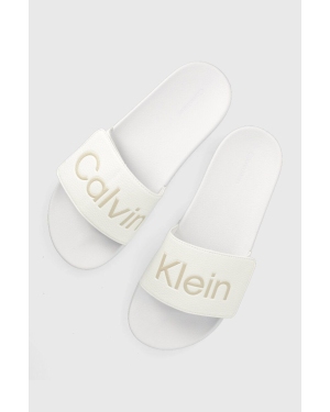 Calvin Klein klapki ADJ POOL SLIDE PU męskie kolor biały HM0HM00957
