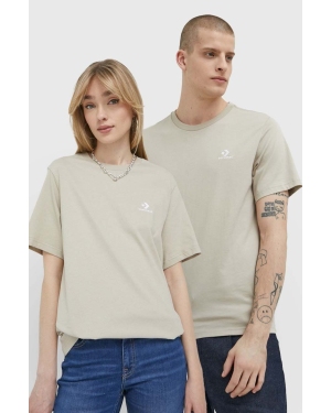Converse t-shirt bawełniany kolor beżowy gładki