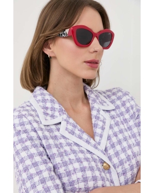 Guess okulary przeciwsłoneczne damskie kolor czerwony