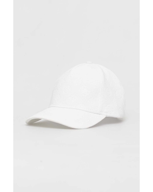 Guess czapka z daszkiem kolor biały gładka