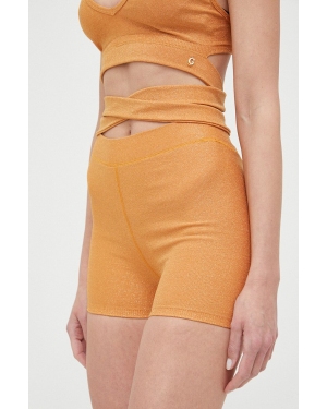 Guess szorty damskie kolor pomarańczowy gładkie medium waist