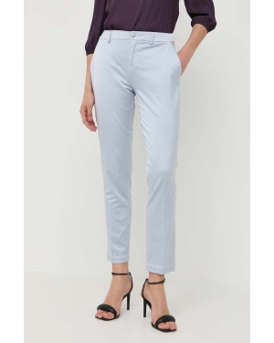 Guess spodnie damskie kolor niebieski proste medium waist