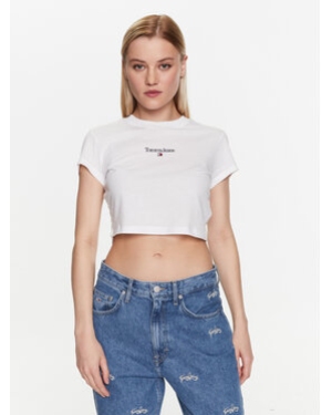 Tommy Jeans T-Shirt Essential Logo DW0DW15444 Biały Regular Fit
