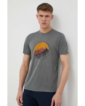 Jack Wolfskin t-shirt sportowy Hiking kolor szary z nadrukiem
