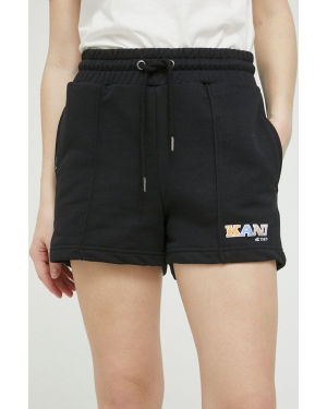 Karl Kani szorty damskie kolor czarny z nadrukiem high waist