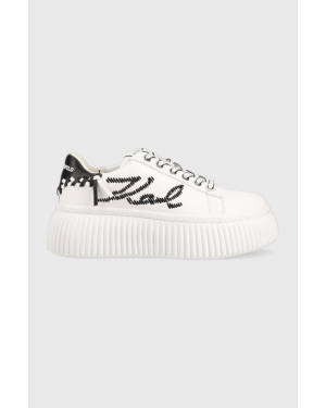 Karl Lagerfeld sneakersy skórzane KREEPER LO kolor biały KL42372