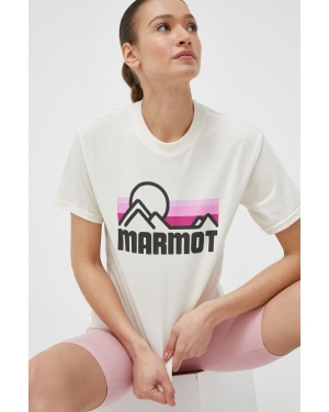 Marmot t-shirt damski kolor beżowy