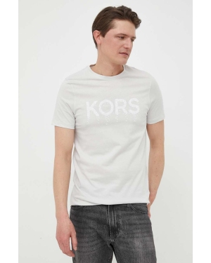 Michael Kors t-shirt bawełniany kolor szary z aplikacją