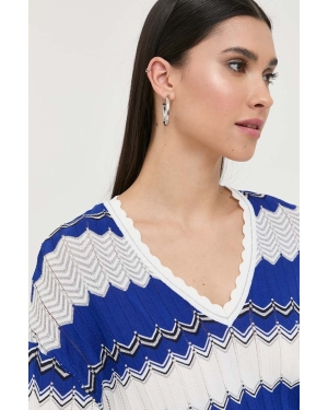 Morgan sweter damski kolor niebieski lekki