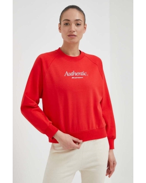 New Balance bluza bawełniana damska kolor czerwony z aplikacją