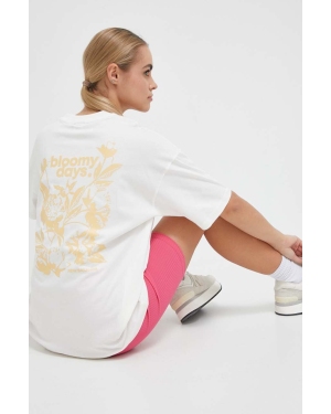 New Balance t-shirt bawełniany kolor beżowy