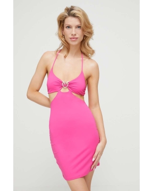 Pinko sukienka plażowa kolor fioletowy