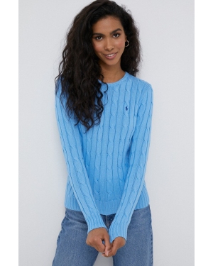 Polo Ralph Lauren sweter bawełniany damski kolor niebieski